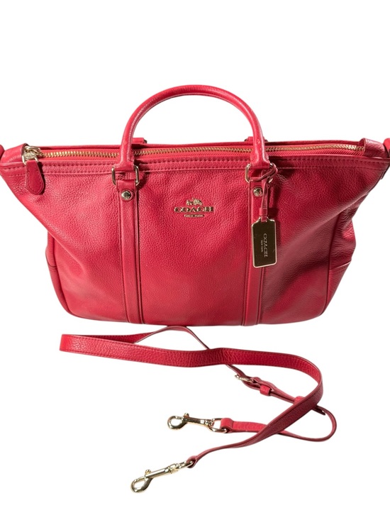 Coach Handbags - Coach Red Pebbled Leather Blake Carryall Satchel Bag F55662